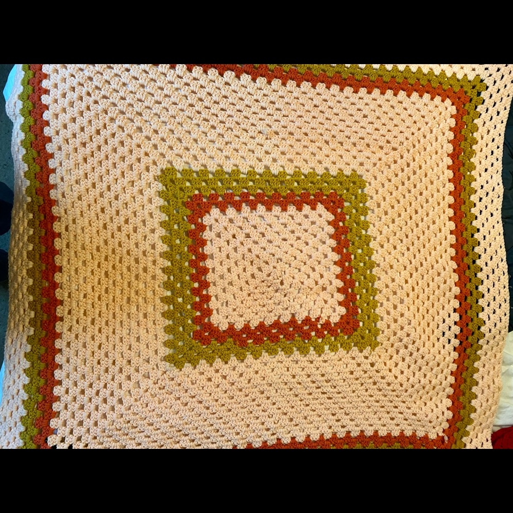 Vintage bohemian Afghan blanket throw